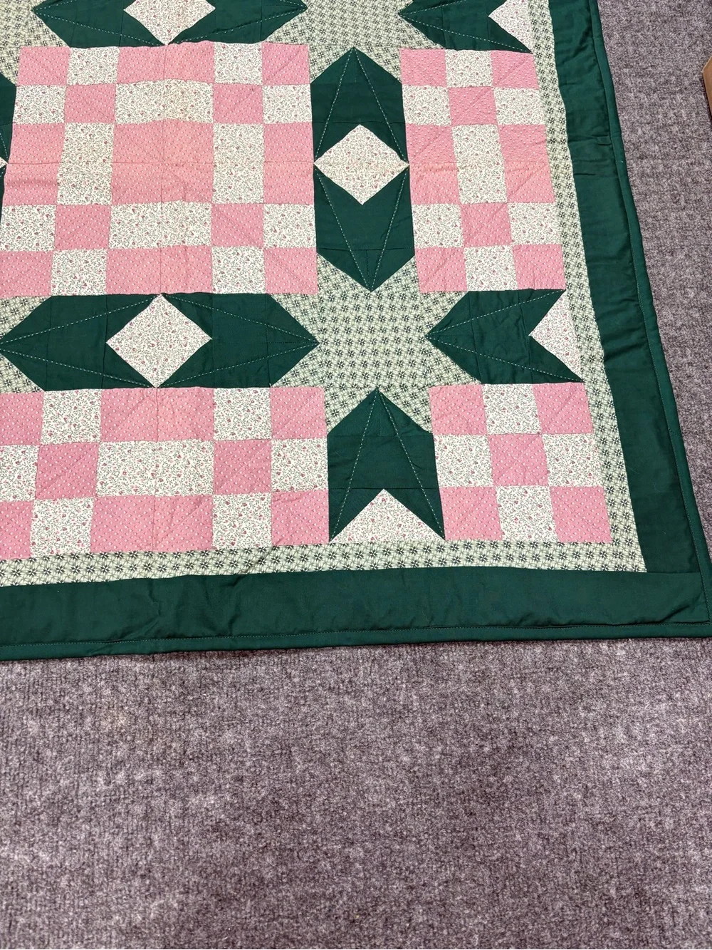 Handmade Ohio Star Pattern Quilted Table Linen